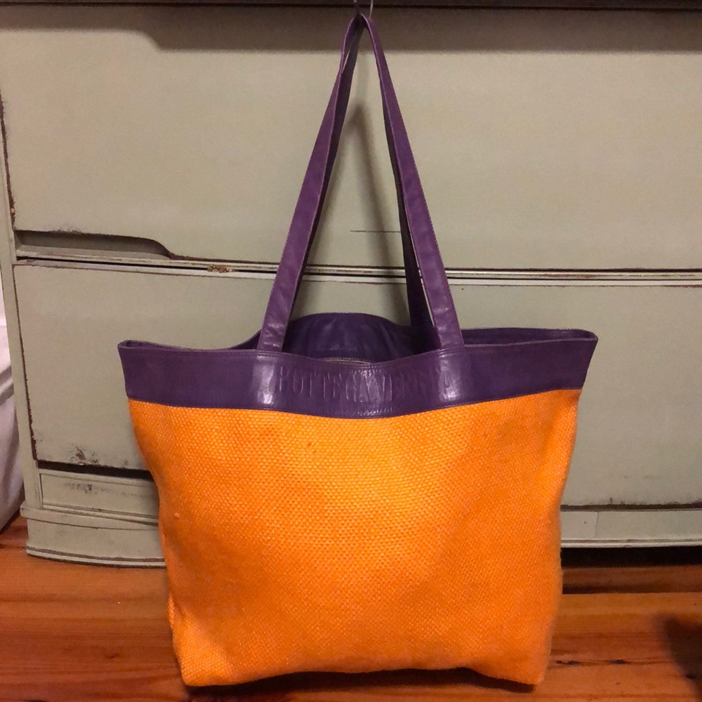 Bottega Veneta Purple Leather trimmed  Tote